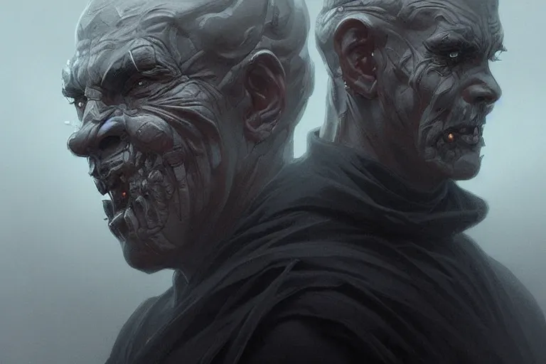 Prompt: Portrait of fog evil man, D&D, black eyes, face, dark fantasy, intricate, elegant, highly detailed, digital painting, artstation, concept art, smooth, sharp focus, illustration, art by artgerm and greg rutkowski and alphonse mucha