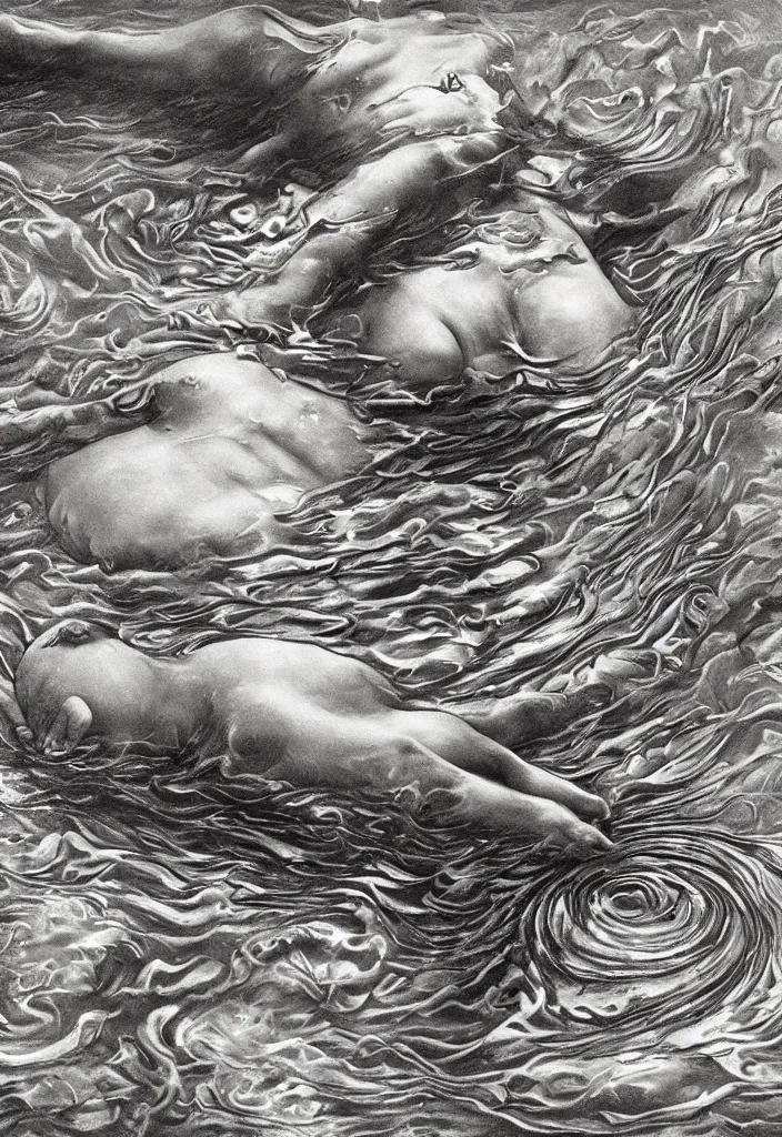 Prompt: highly detailed surrealist art about drowning slowly