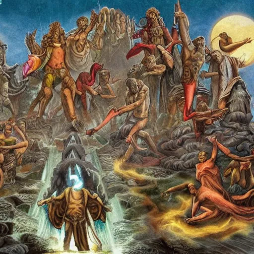 Image similar to apocalypse caused by giant deities