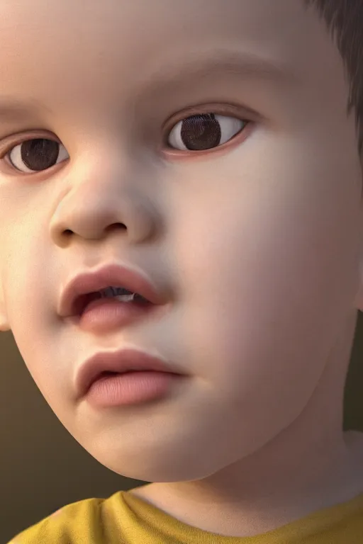 Image similar to hyperrealistic little boy close - up portrait, the portrait is decorated with art deco patterns, hyperrealistic, volumetric lighting, ultra detailed, elegant, octane render, blue and gold, 8 k, trending on artstation, unreal engine