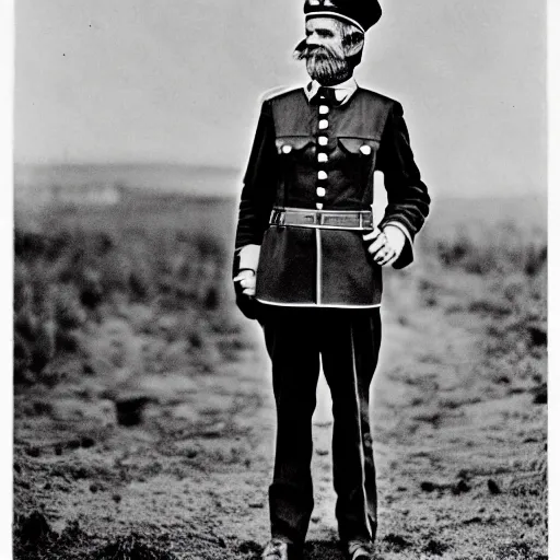 Image similar to soviet emu general during the great emu war, in his imperial dress suit