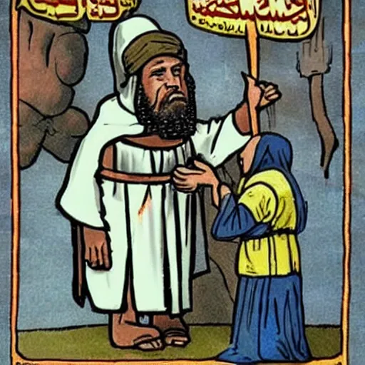 Image similar to dwarf muslim converts to christianity. 988 A. D.