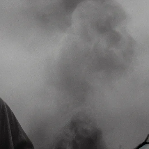 Image similar to gandalf eyes closed surrounded by smoke