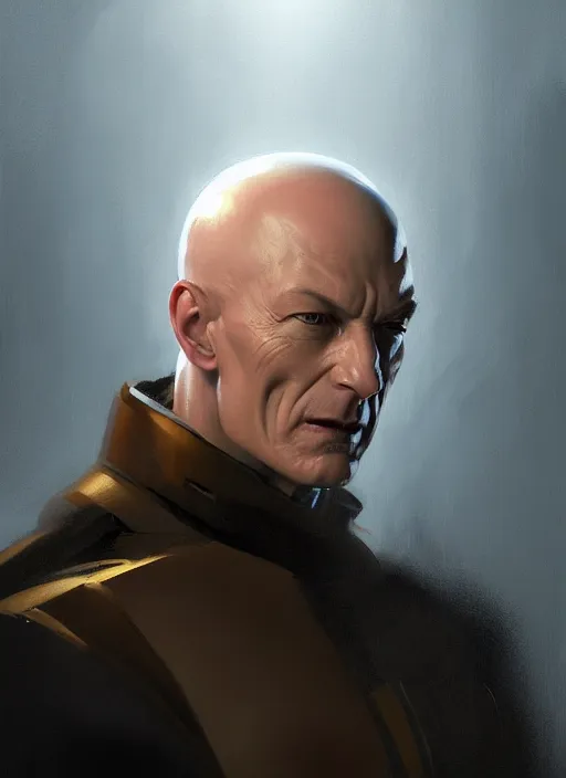 Prompt: very detailed masterpiece painting of professor x from x - men : the animated series ( 1 9 9 2 ), portrait, artstation, concept art by greg rutkowski