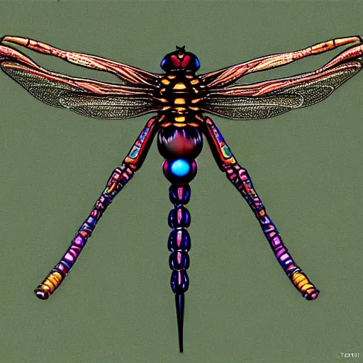 Image similar to a dragonfly on a pioneer DJM by kentaro miura, rave, psycodelic, HD, trending on art station