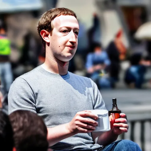 Prompt: mark zuckerberg drinking tea in taksim square, photorealistic, 8 k detailed