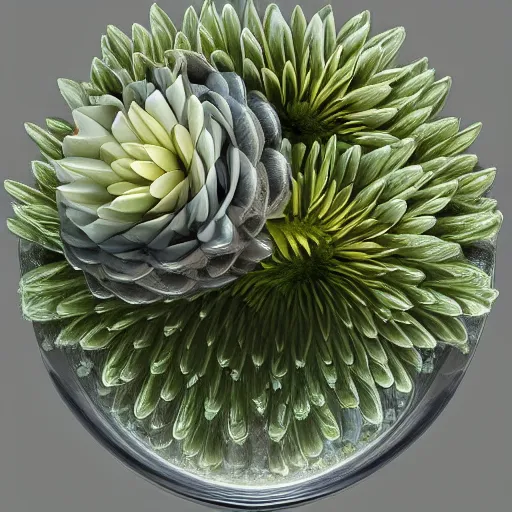 Prompt: Beautiful amazing art of aqua flora arrangement in vase, art by Alesso Baldovinetti , Interstellar, Trending on artstation, featured on Behance, octane render, vector Art, f32, from above, golden ratio, well composed, cohesive