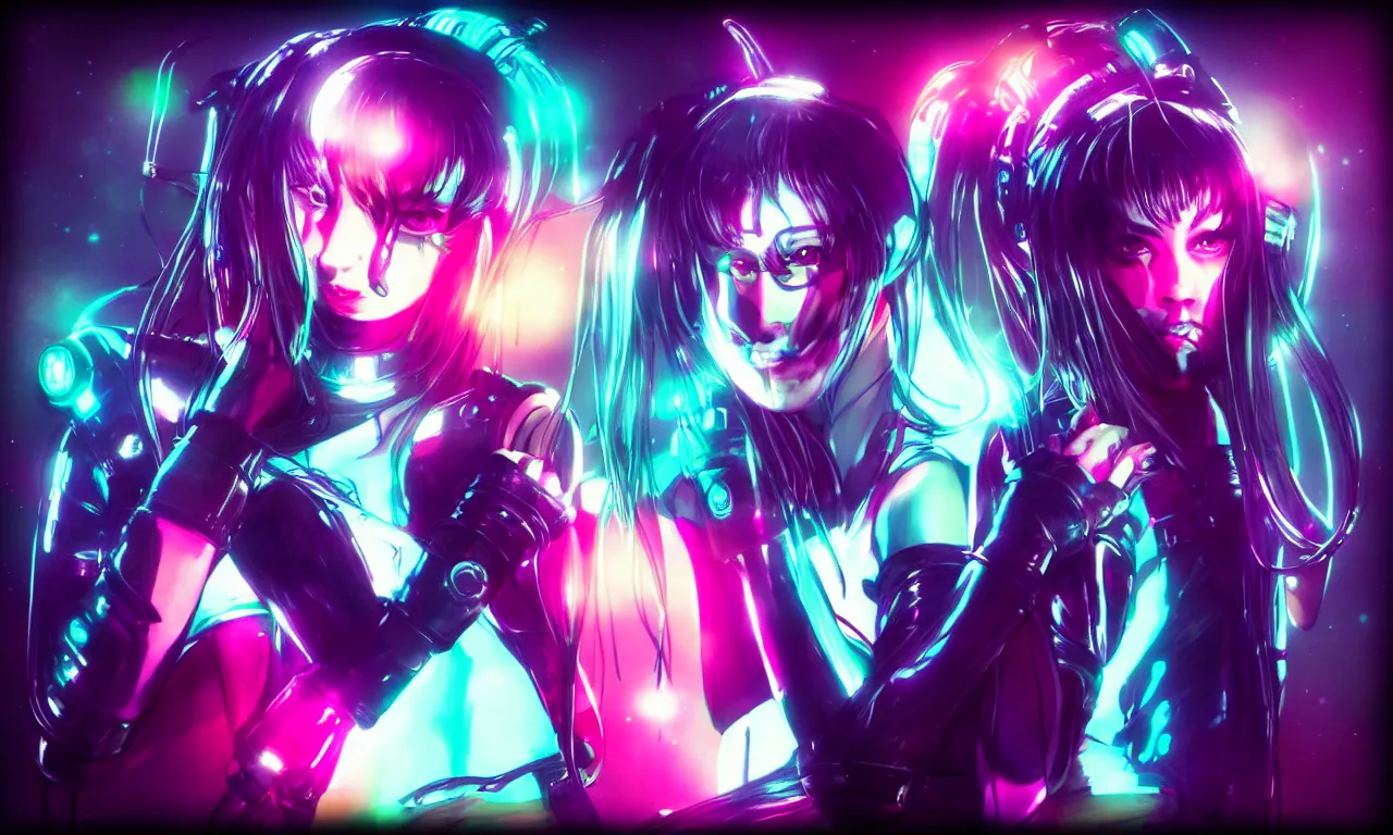 Image similar to neon cyberpunk sailor moon with arm tattoos, 1 / 4 headshot, cinematic lighting, dystopian scifi gear, gloomy, profile picture,