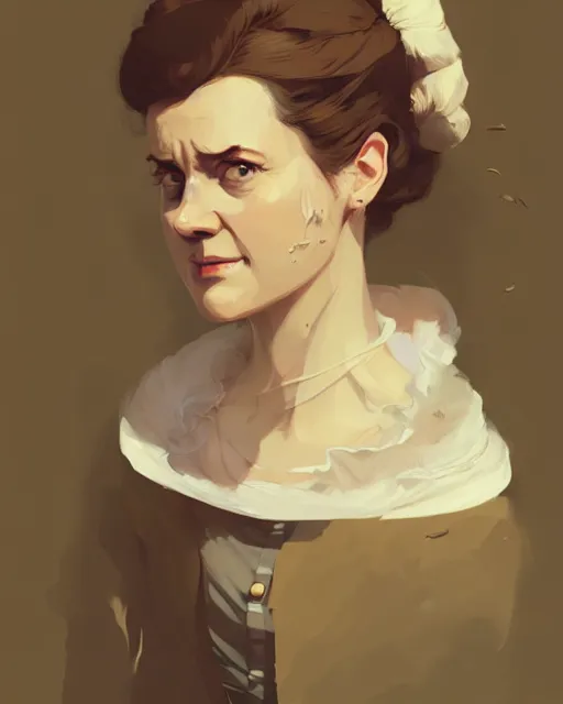 Prompt: hyper - realistic portrait of dolores abernathy as a jane austen character by atey ghailan, by greg rutkowski, by greg tocchini, by james gilleard, by joe fenton, by kaethe butcher, dynamic lighting, gradient light yellow, brown, blonde cream and white color scheme, grunge aesthetic