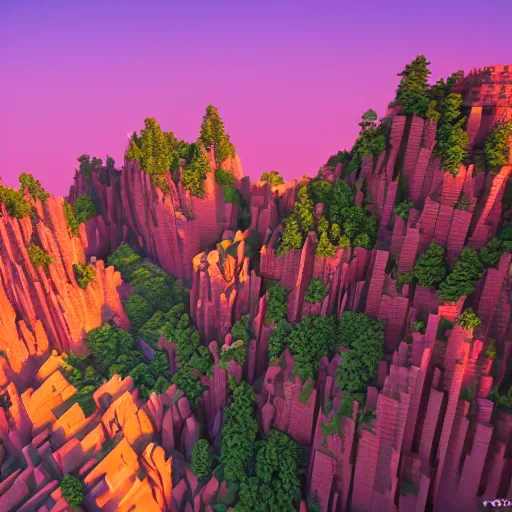 Prompt: a voxelized city built into a voxelized cliff side, beautiful dynamic lighting, cinematic, wide angle establishing shot, extremely high detail, photo realistic, cinematic lighting, post processed, concept art, james gurney, cinematic lighting, artstation, vibrant nature, Tuomas Korpi, tekkon kinreet, volumetric light, artstation, octane render, redshift render, low angle camera, rich deep moody colors, volumetric lighting, light rays, photorealistic, ultrarealistic, moody, coronarender, 8k