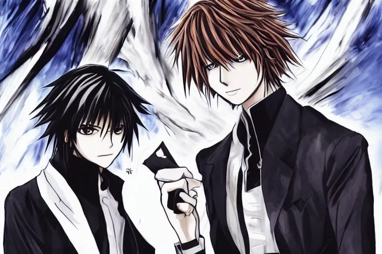 Image similar to two Anime Handsome Man,L Lawliet,Death Note