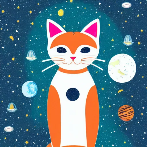 Image similar to cat illustartion cat wearing a space suit