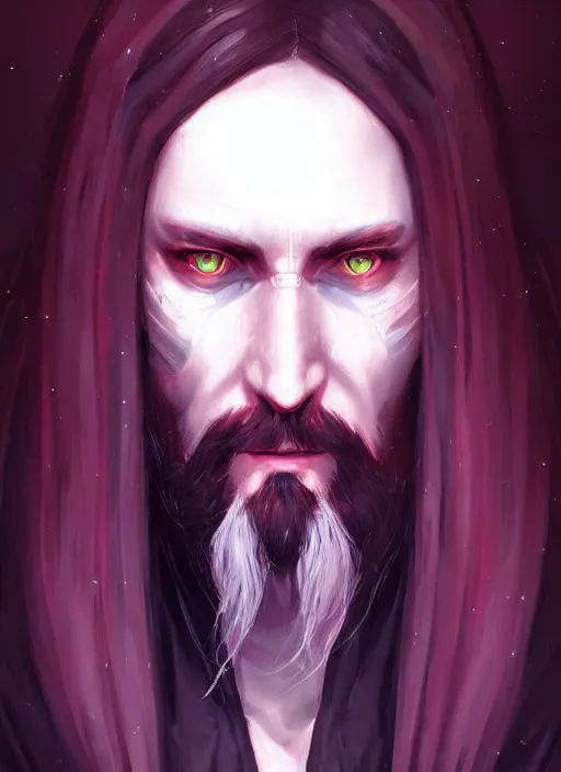 Prompt: « a portrait o cyberpunk rasputin, glowing eyes, a digital painting by charlie bowater, featured on cgsociety, fantasy art, behance hd, wiccan, artstation hd »