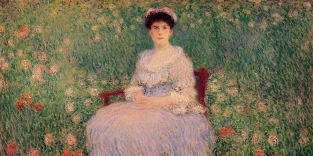 Image similar to A portrait of Margaret by Monet, in the Monet style.