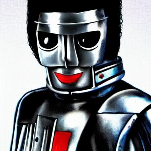 Prompt: “Michael Jackson as a cybermen from Dr Who”