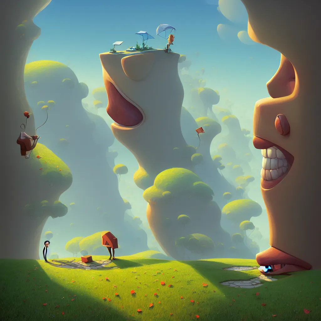 Image similar to cartoon face gediminas pranckevicius from all perspectives by rhads, makoto shinkai and lois van baarle, ilya kuvshinov, rossdraws global illumination