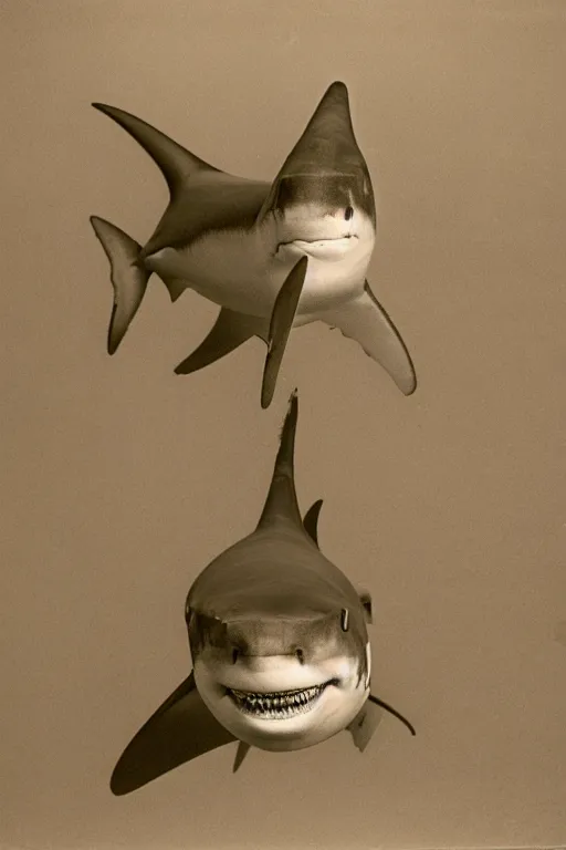 Prompt: school photo of a shark