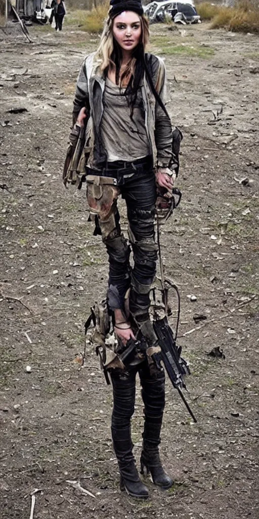 Image similar to post-apocalyptic fashion outfit