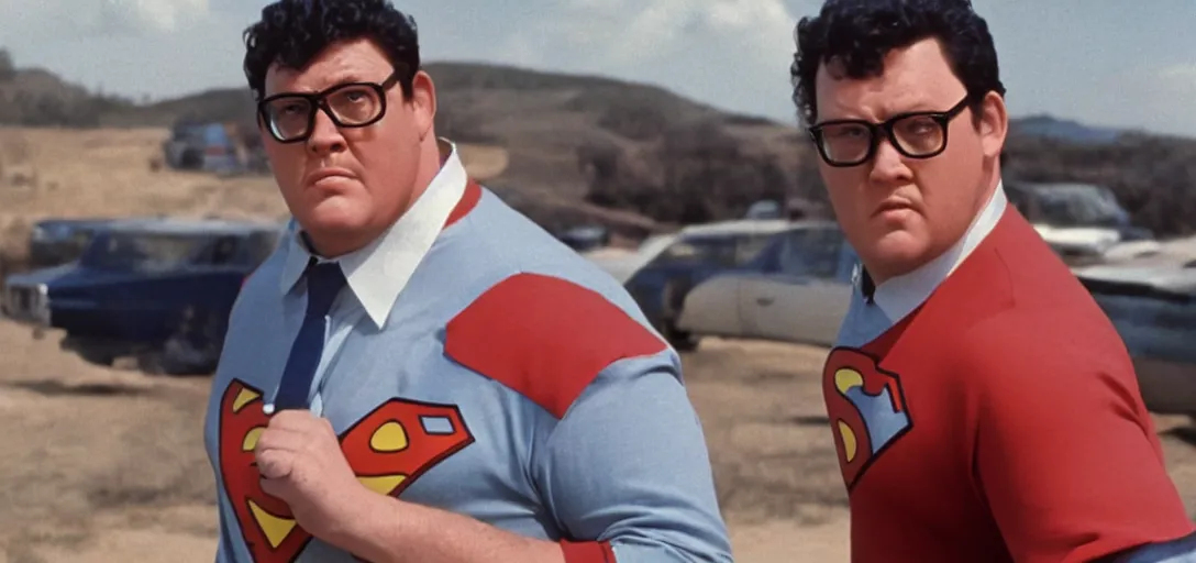 Prompt: a still of Dennis Nedry in Superman The Movie (1978)