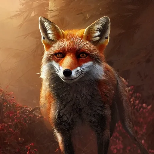 Image similar to tobey maguire and a red fox, intricate, highly detailed, digital painting, artstation, concept art, smooth, sharp focus, illustration, unreal engine 5, 8 k, art by artgerm and greg rutkowski and alphonse mucha