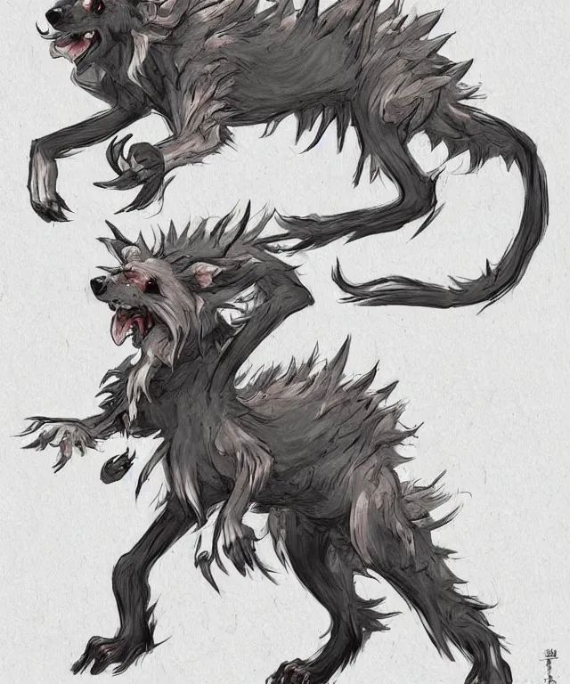 Image similar to a humanoid cute hellhound in the style of studio ghibli in the style of slice of life anime trending on artstation deviantart pinterest detailed realistic hd 8 k high resolution