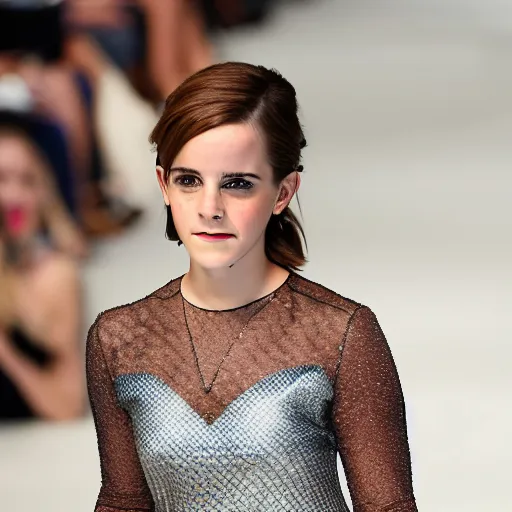 Image similar to emma watson on catwalk as runway model f/1.4