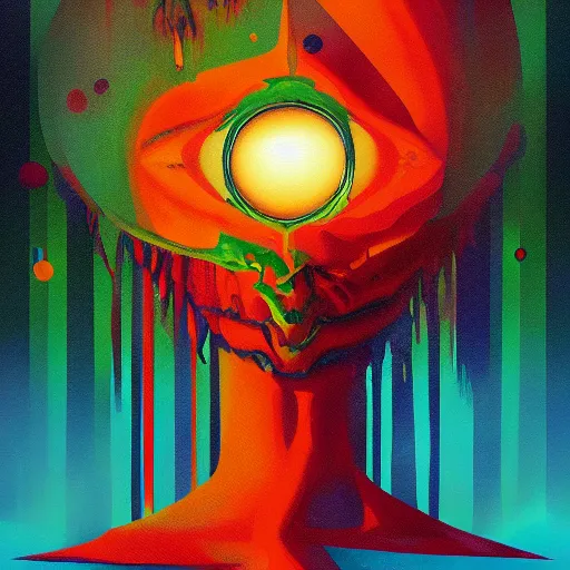 Image similar to a painting of a nightmare, poster art by tim biskup, behance contest winner, space art, poster art, wallpaper, digital illustration