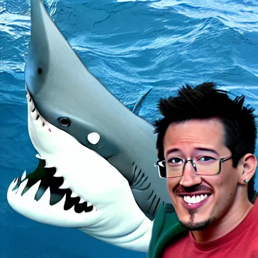 Image similar to markiplier as a shark