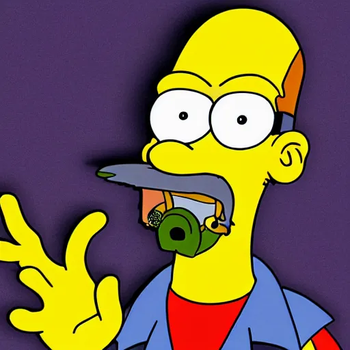 Image similar to lucio dalla as a simpson character