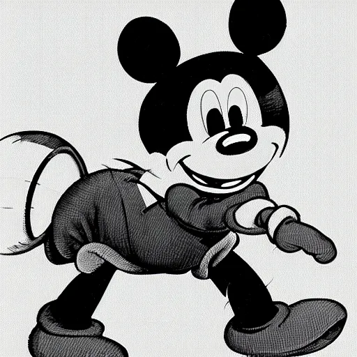 Image similar to Eeyore dressed as Mickey Mouse