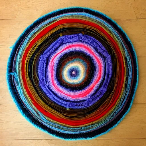 Prompt: Liminal space in outer space, yarn mandala