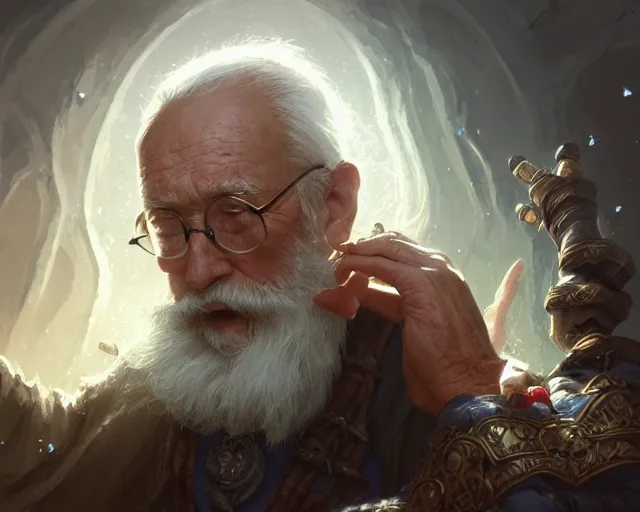 Image similar to , old man finding his wedding ring, deep focus, d & d, fantasy, intricate, elegant, highly detailed, digital painting, artstation, concept art, matte, sharp focus, illustration, hearthstone, art by artgerm and greg rutkowski