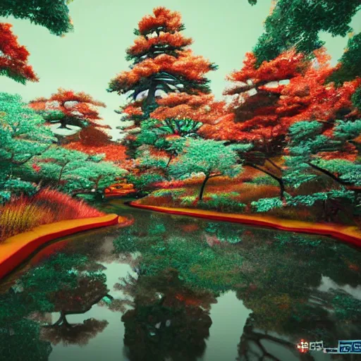 Image similar to japan on lsd, psychedelic, unreal engine,