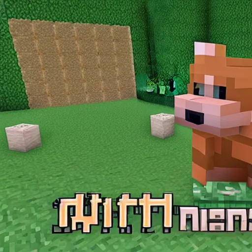 Image similar to hamster in minecraft