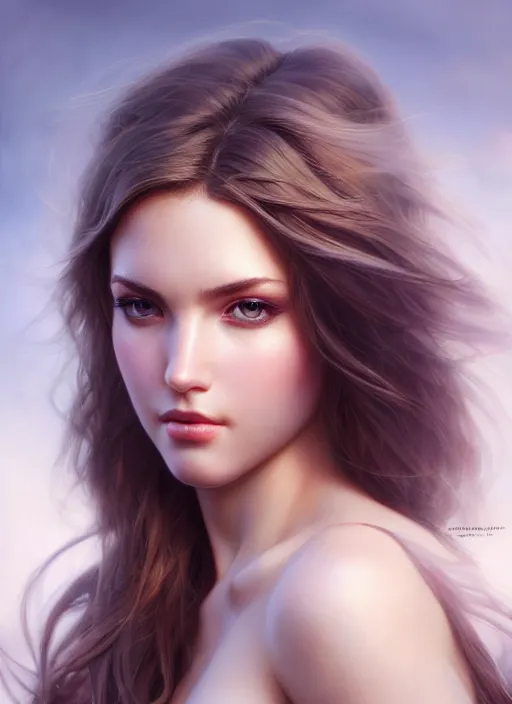 Image similar to a gorgeous female photo, professionally retouched, soft lighting, feather hair, realistic, smooth face, perfect eyes, wide angle, sharp focus on eyes, 8 k high definition, insanely detailed, intricate, elegant, art by artgerm and greg rutkowski and j scott campbell