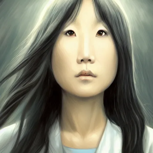 Image similar to sadako from the ring, matte painting by artgerm, artstation