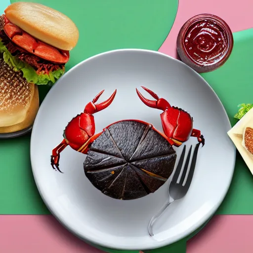 Prompt: an real life of crabby patty in table, real photo, photorealistic, food photography