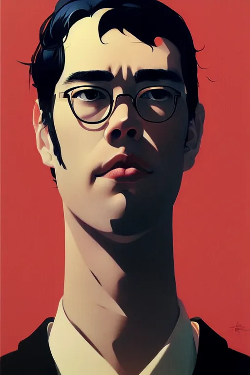 Prompt: portrait of a handsome man by james jean by ilya kuvshinov kintsugi