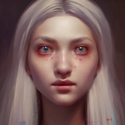 Image similar to a beautiful portrait of a female huggy wuggy from poppy playtime video game, oil painting, Greg Rutkowski, Charlie Bowater, Yuumei, Yanjun Cheng, unreal 5, DAZ, hyperrealistic, octane render, RPG portrait, dynamic lighting, fantasy art, beautiful face