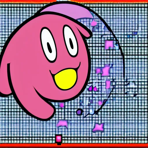 Image similar to Kirby in the style of Y2K vector graphics, sharp, clean, 4K 8K HD