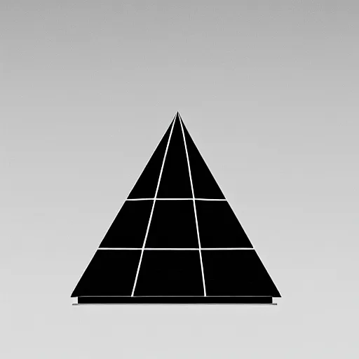 Prompt: a triangular pyramid, viewed from the side, overall effect, silhouette, abstraction, with several layers truncated in the middle