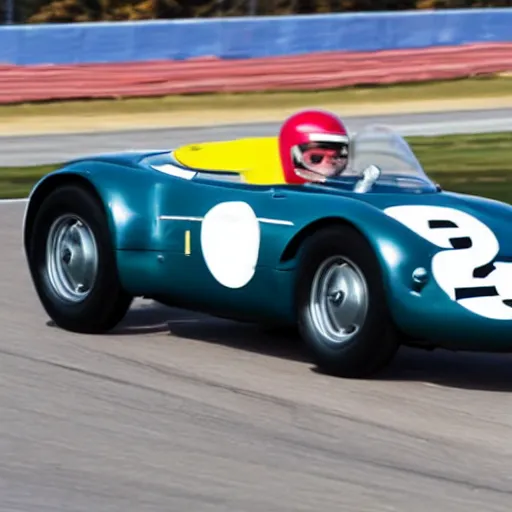 Prompt: a 1 9 6 2 porsche 8 0 4 driving on a racetrack