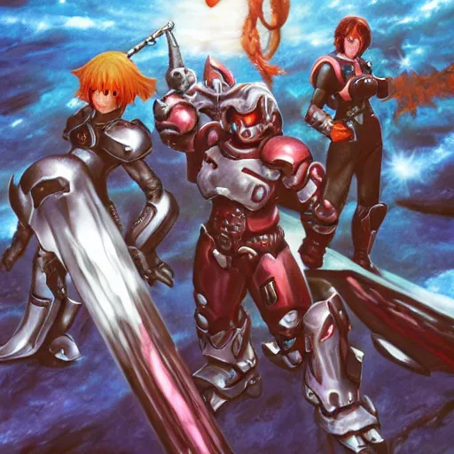 Image similar to semi realistic phantasy star iii : generations of doom game screen battle rendered by stanley artgem and studio ghibli, portrait, artstation,, rpgmaker