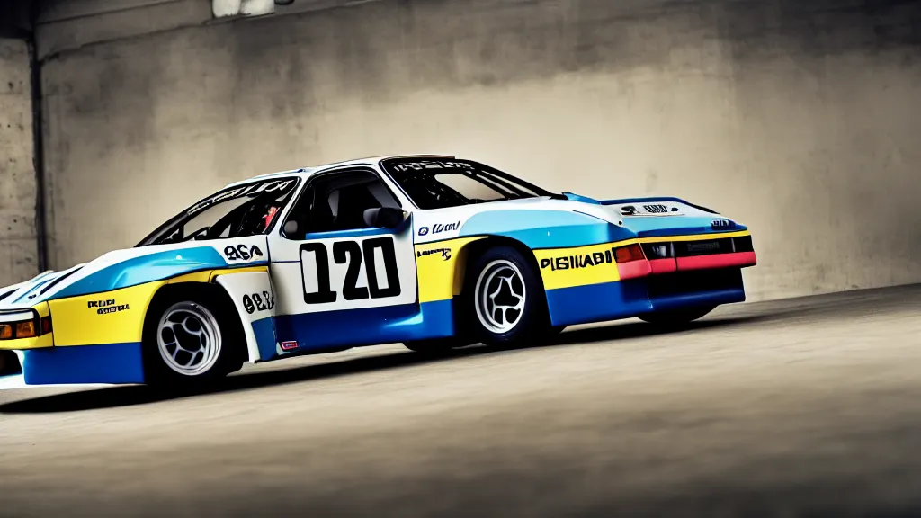 Prompt: an old porsche 9 2 4 le mans in shape of silvia rocket bunny edition, race track background, long shutter speed, retro style, modern car design, 8 k resolution, hasselblad photo