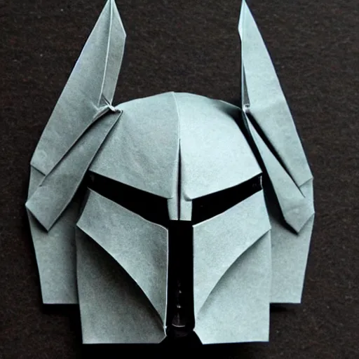Image similar to mandalorian origami, highly detailed