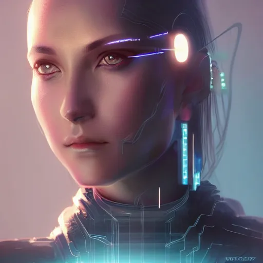 Prompt: avatar portrait of a cyberpunk girl with a vector grid of light falling on her face, sci-fi, intricate lighting, elegant noir, highly detailed, digital painting, studio portrait, artstation, sharp focus, photo by artgerm and greg rutkowski and Charlie Bowater, subsurface scattering