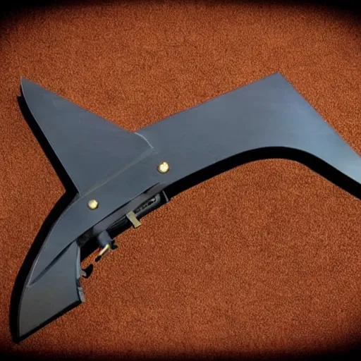 Image similar to a magitech ceremonial gun boomerang hybrid weapon