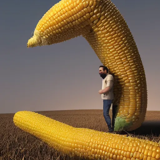 Image similar to hyperrealistic dslr film still of billy mays disguised as giant ear of corn, stunning 8 k octane comprehensive 3 d render, inspired by istvan sandorfi & greg rutkowski & unreal engine, perfect symmetry, dim volumetric cinematic lighting, extremely hyper - detailed, incredibly real lifelike attributes & flesh texture, intricate, masterpiece, artstation, stunning