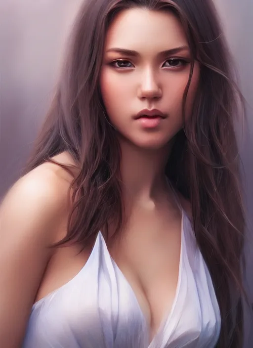 Image similar to photo of a gorgeous young woman in the style of stefan kostic, realistic, sharp focus, 8 k high definition, insanely detailed, intricate, elegant, art by stanley lau and artgerm