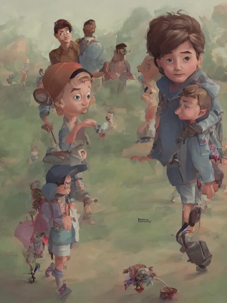 Image similar to non - binary kid by disney concept artists, blunt borders, rule of thirds